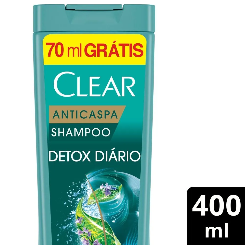 Shampoo Anticaspa Clear Detox Diário Limpeza Profunda 400ml — foto 2