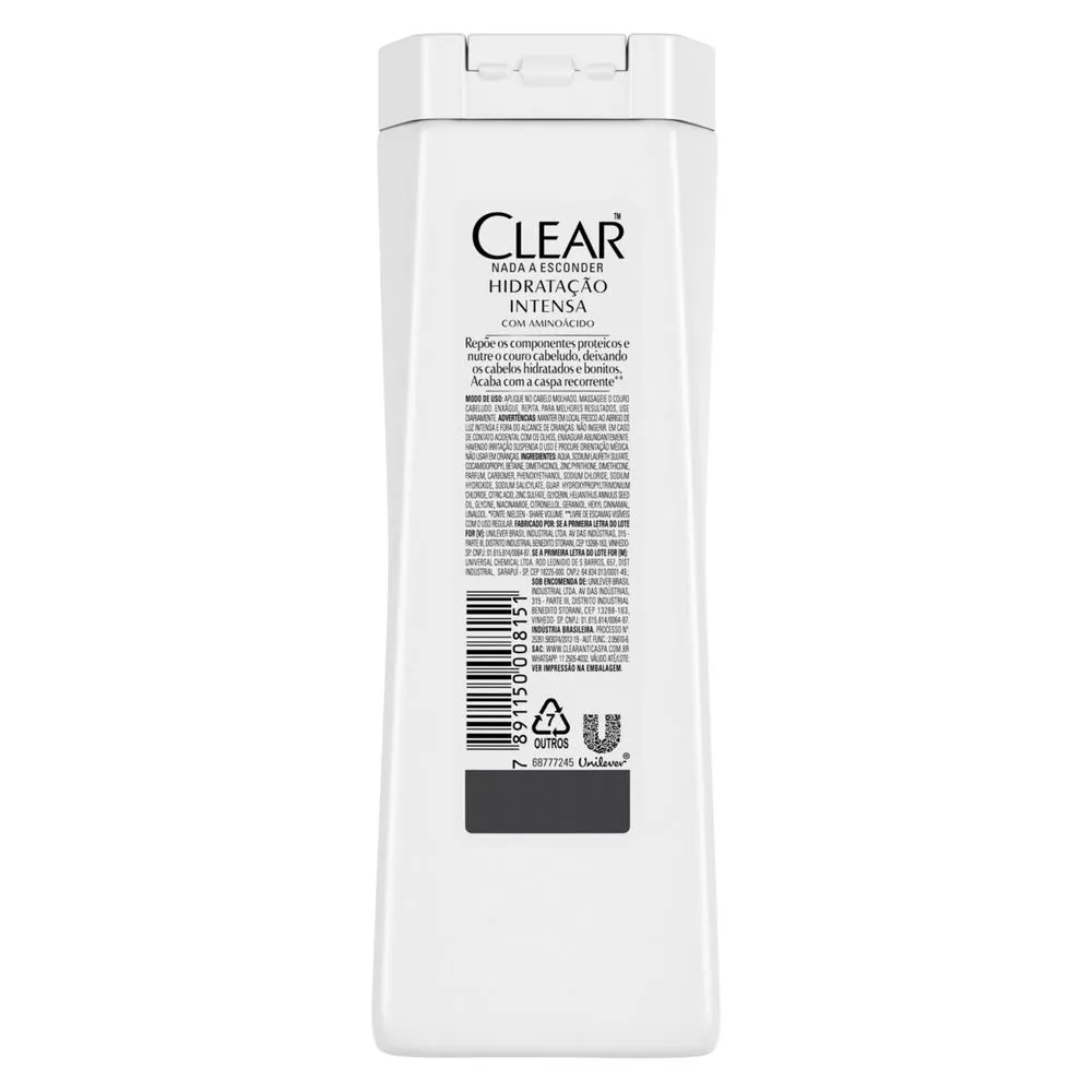 Shampoo Anticaspa Clear Hidratação Intensa 200ml — foto 3