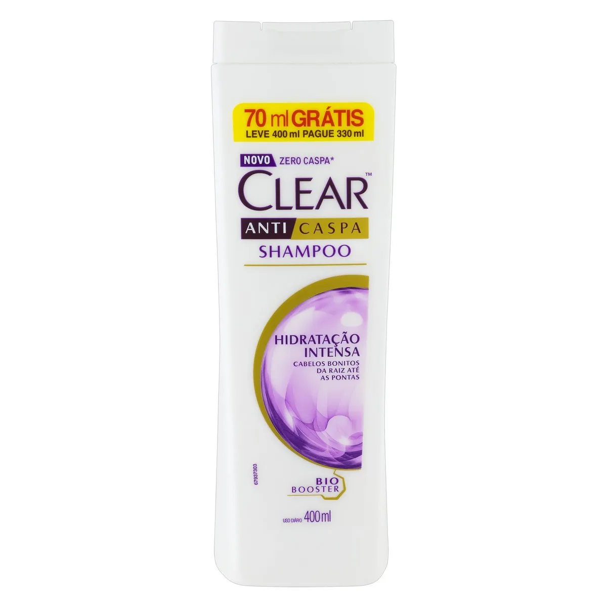 Shampoo Anticaspa Clear Hidratação Intensa Controle da Oleosidade 400ml