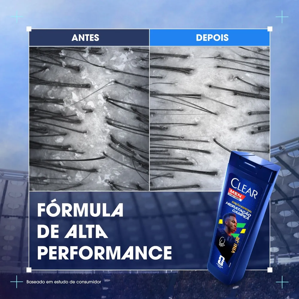 Shampoo Anticaspa Clear Men by Vini Jr Hidratação Campeã 400ml — foto 7