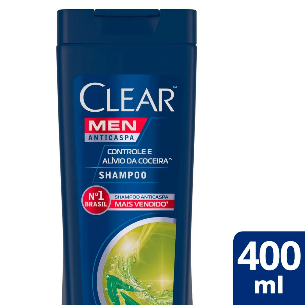 Shampoo Anticaspa Clear Men Controle e Alívio da Coceira 400ml