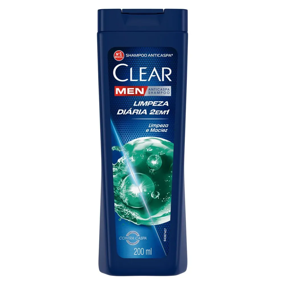 Shampoo Anticaspa Clear Men Limpeza Diária 2 em 1 200ml — foto 6