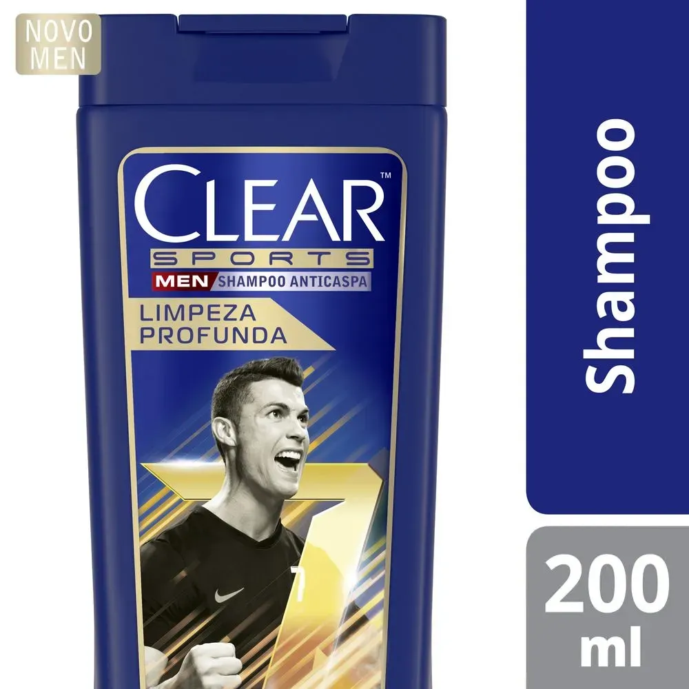 Shampoo Anticaspa Clear Men Sports by Cristiano Ronaldo Limpeza Profunda Mentol 200ml