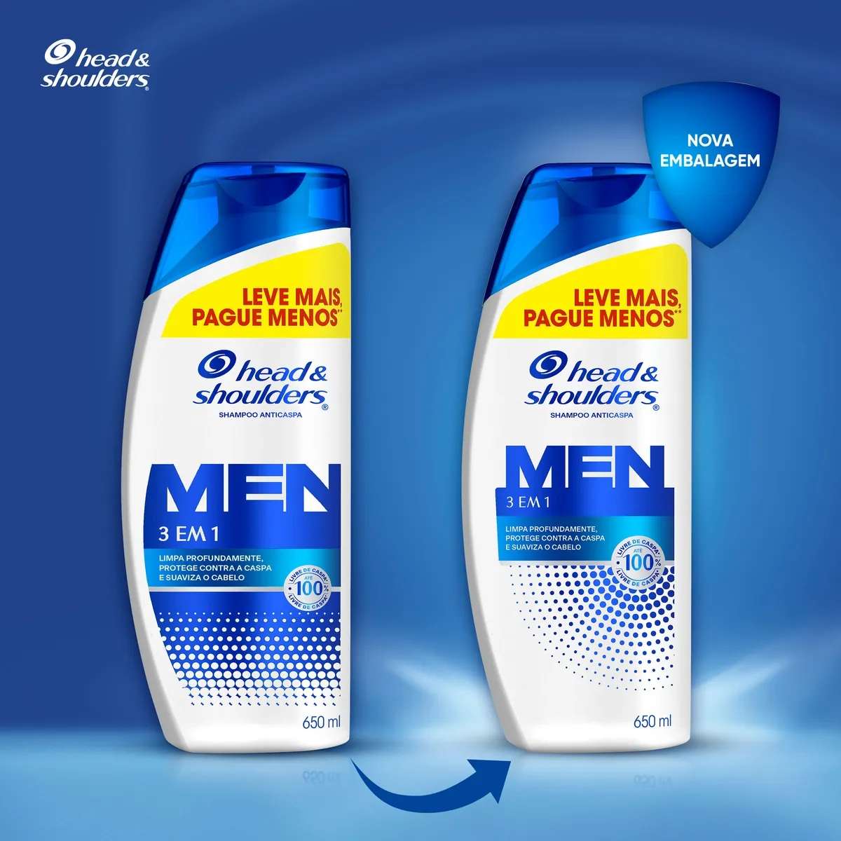 Shampoo Anticaspa Head & Shoulders Men 3 em 1 650ml — foto 5