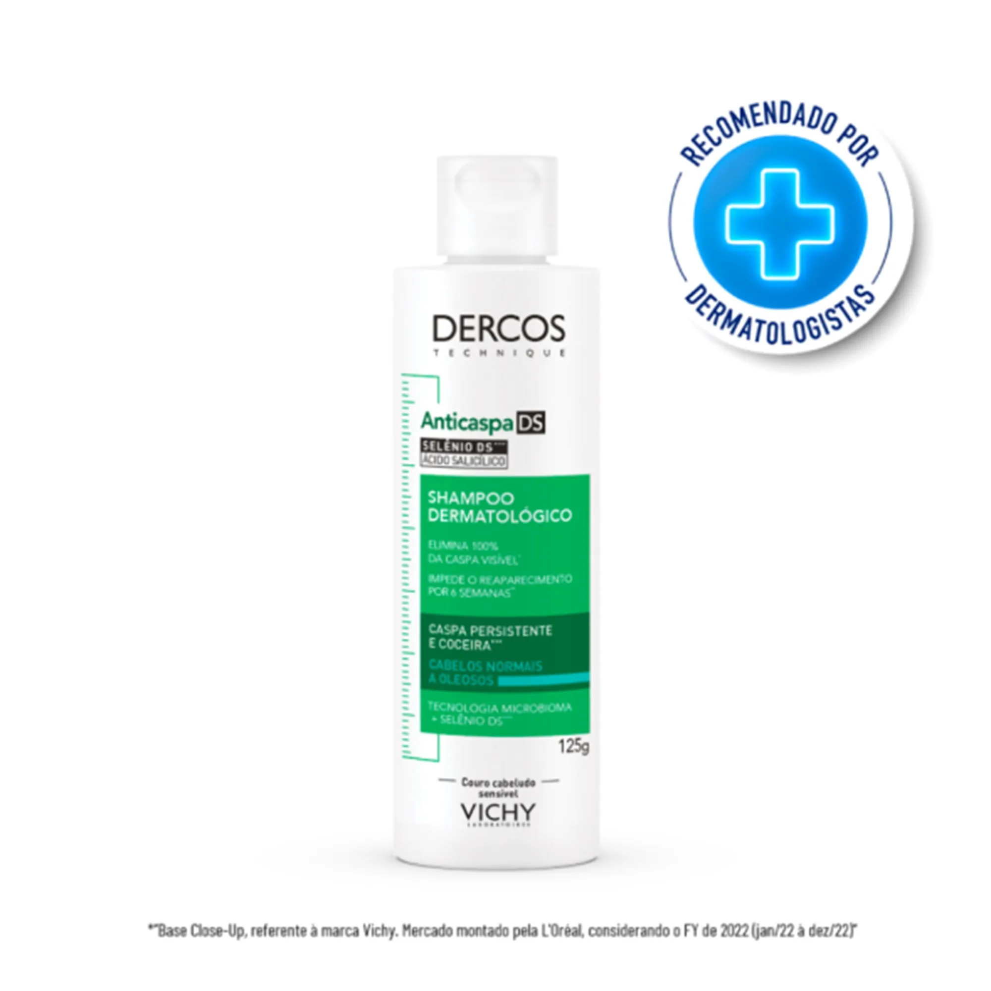 Shampoo Anticaspa Vichy Dercos Dermatológico Cabelos Normais a Oleosos 125g