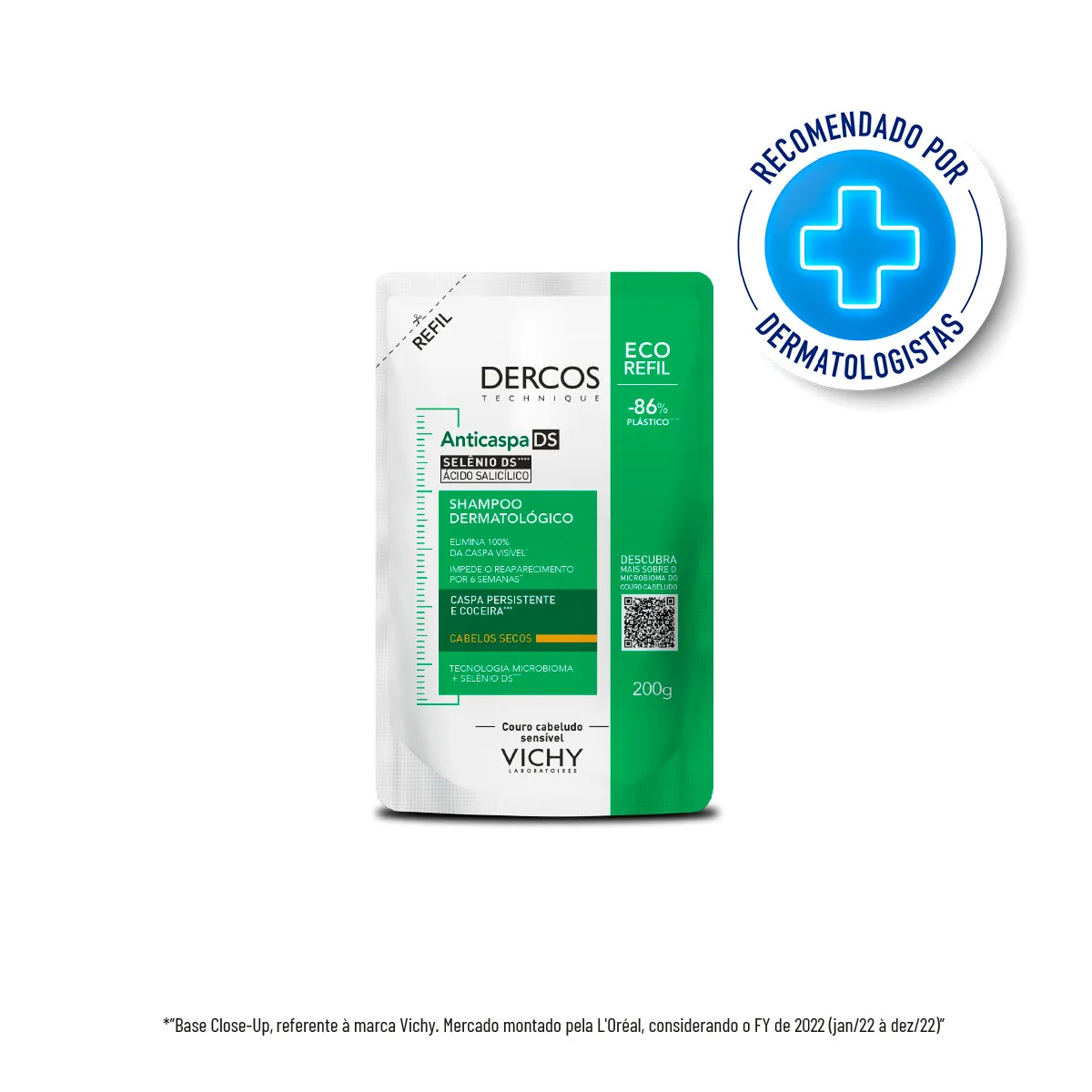 Shampoo Anticaspa Vichy Dercos Dermatológico Cabelos Secos 200g