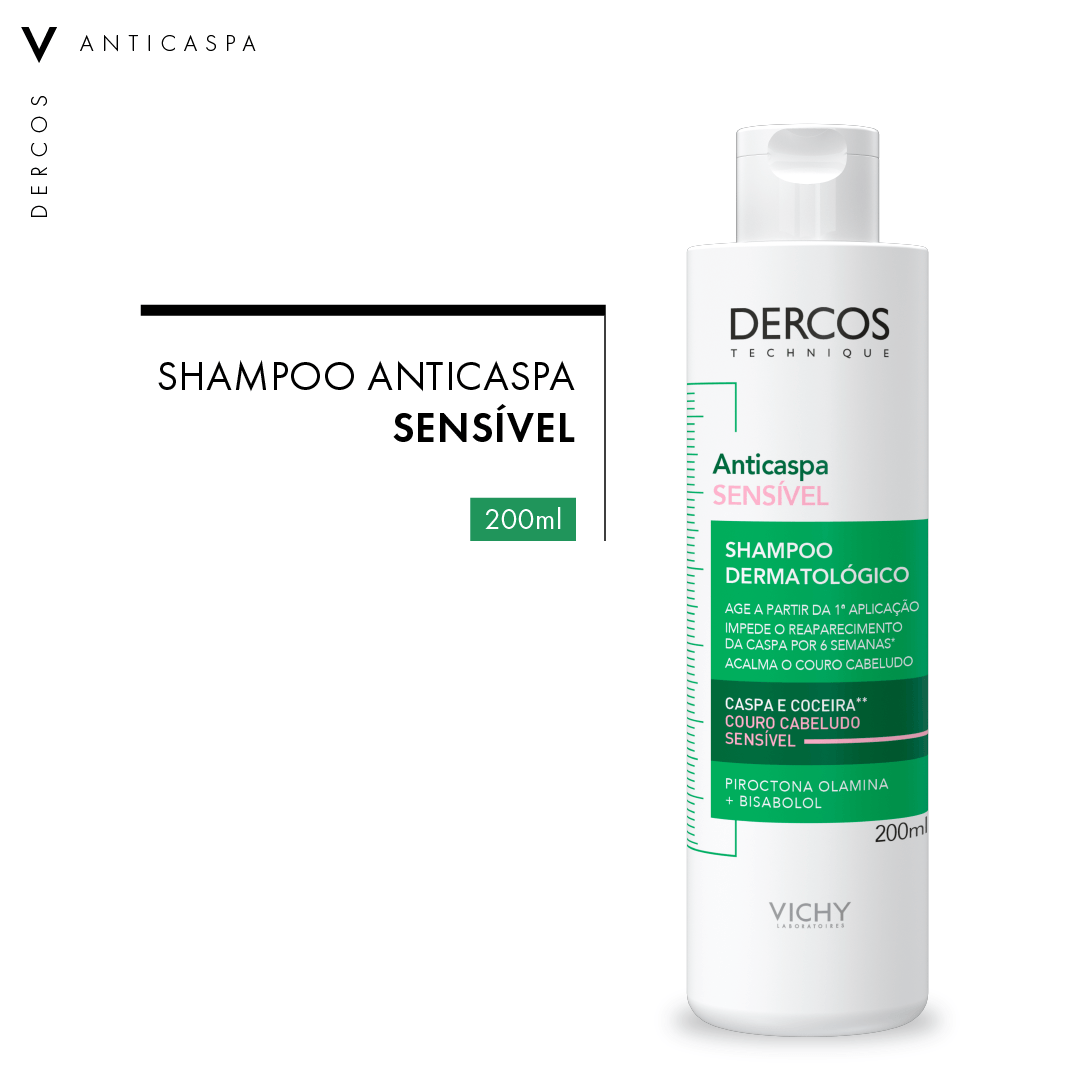 Shampoo Anticaspa Vichy Dercos Dermatológico Couro Cabeludo Sensível 200ml — foto 3