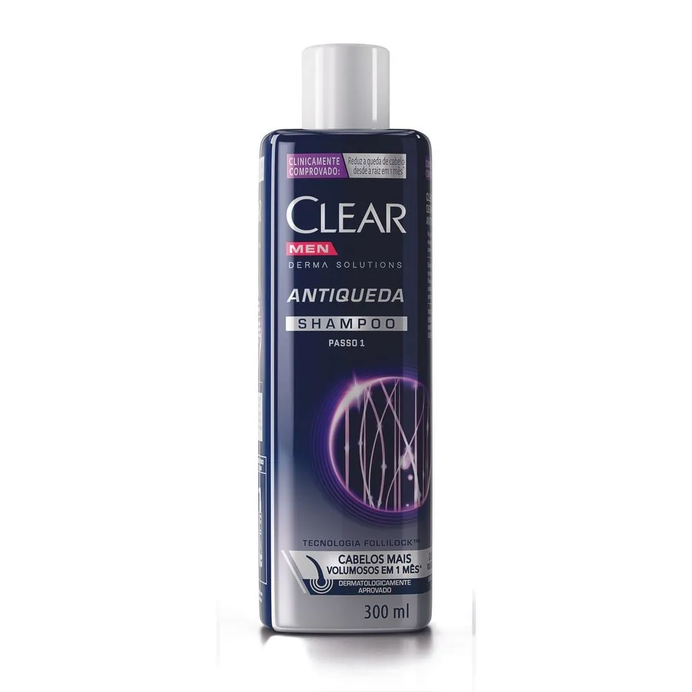 Shampoo Clear Men Derma Solutions Antiqueda Passo 1 300ml — foto 3