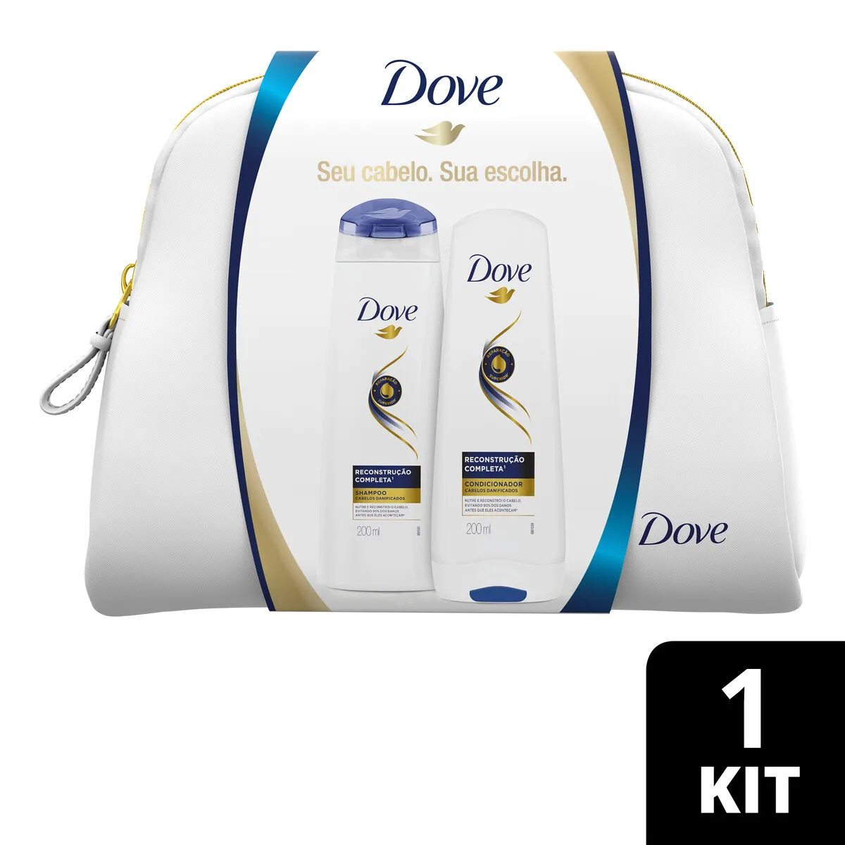 Shampoo+condicionador Dove Reconstrução Completa + Necessaire