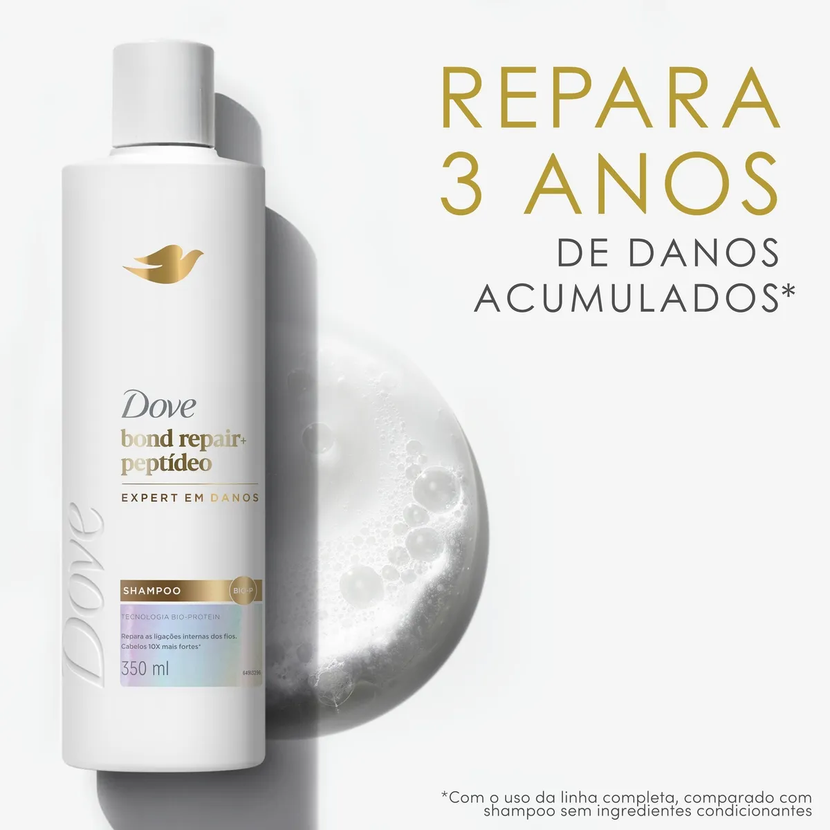 Shampoo Dove Bond Repair + Peptídeo 350ml — foto 4