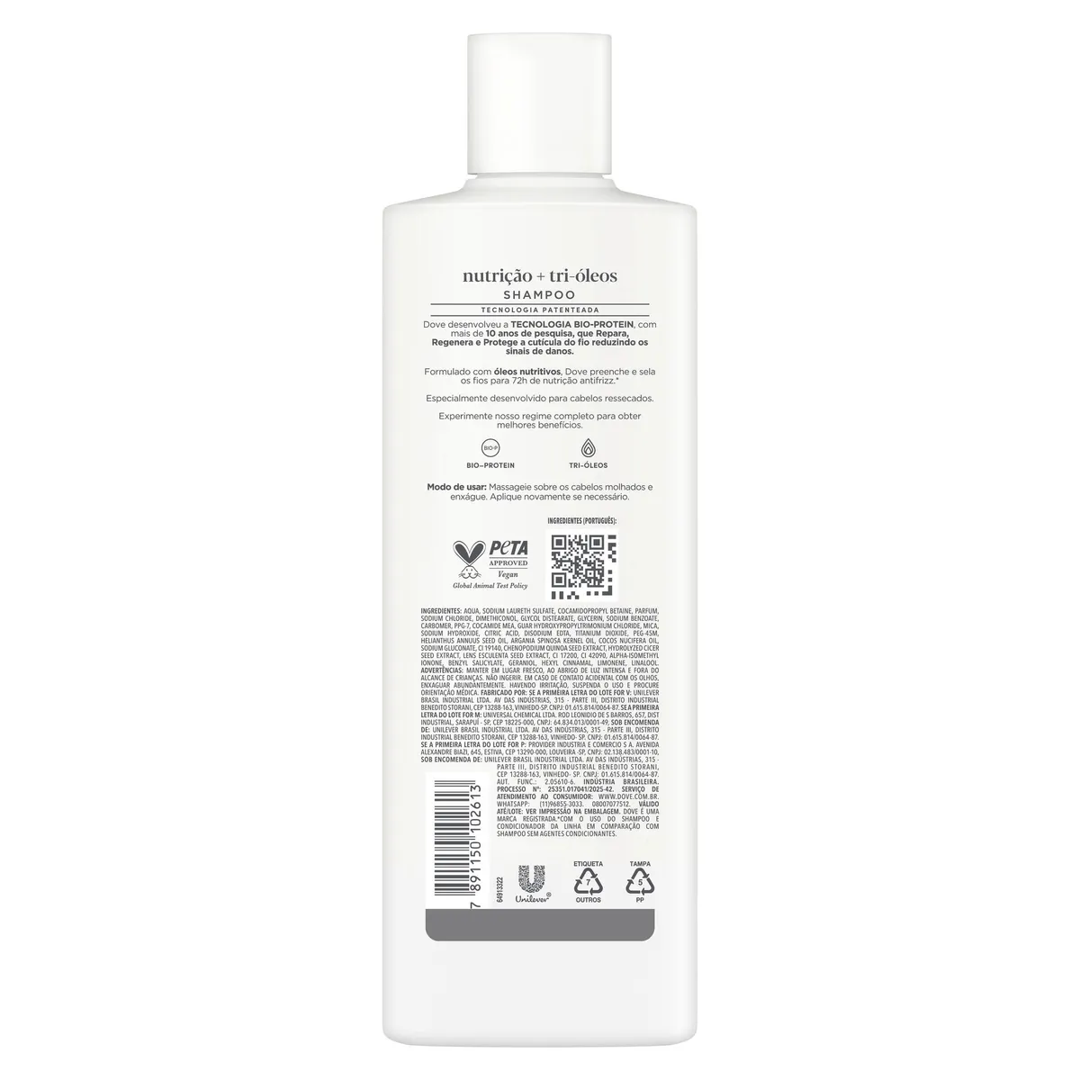 Shampoo Dove Nutrição + Tri-Óleos 370ml — foto 3