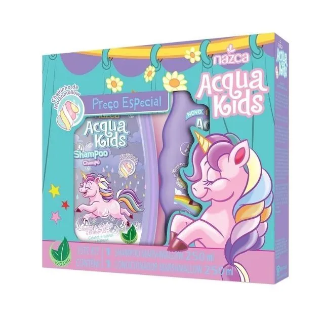 Shampoo e Condicionador Acqua Kids - 250ml - Marshmallow