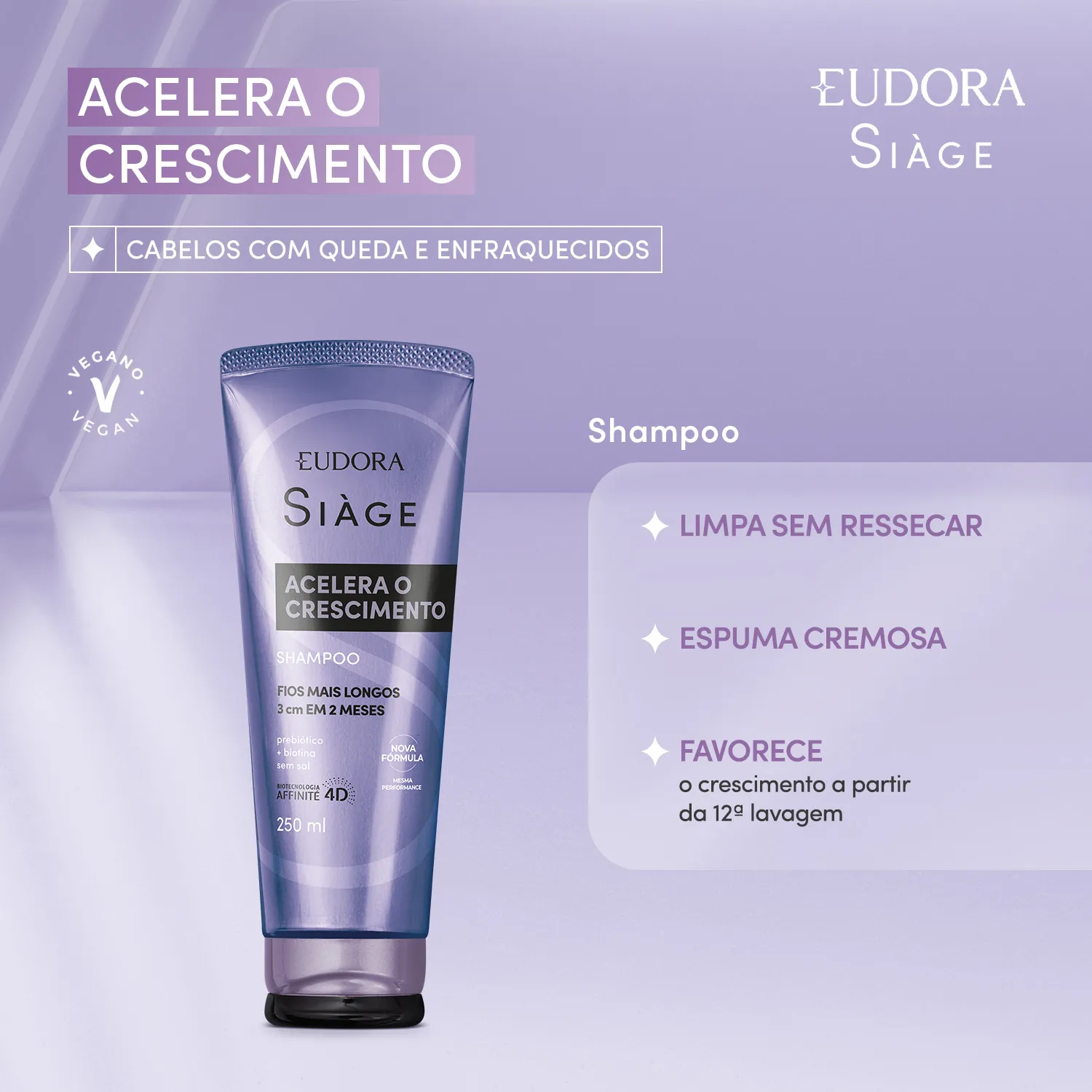 Shampoo Eudora Siàge Acelera o Crescimento 250ml — foto 2