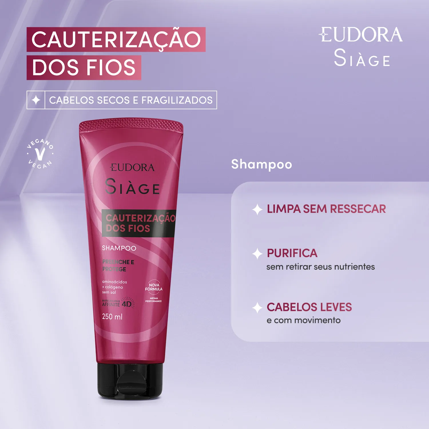 Shampoo Eudora Siàge Cauterização dos Fios 250ml — foto 2