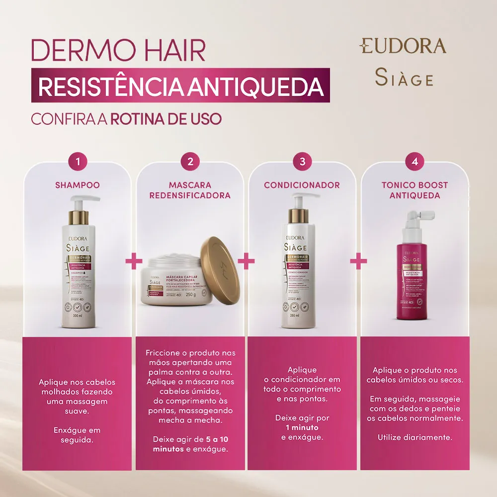 Shampoo Eudora Siàge DermoHair Resistência Antiqueda 300ml — foto 3