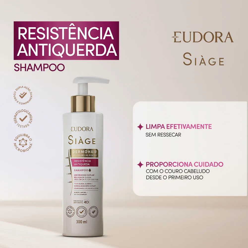 Shampoo Eudora Siàge DermoHair Resistência Antiqueda 300ml — foto 2