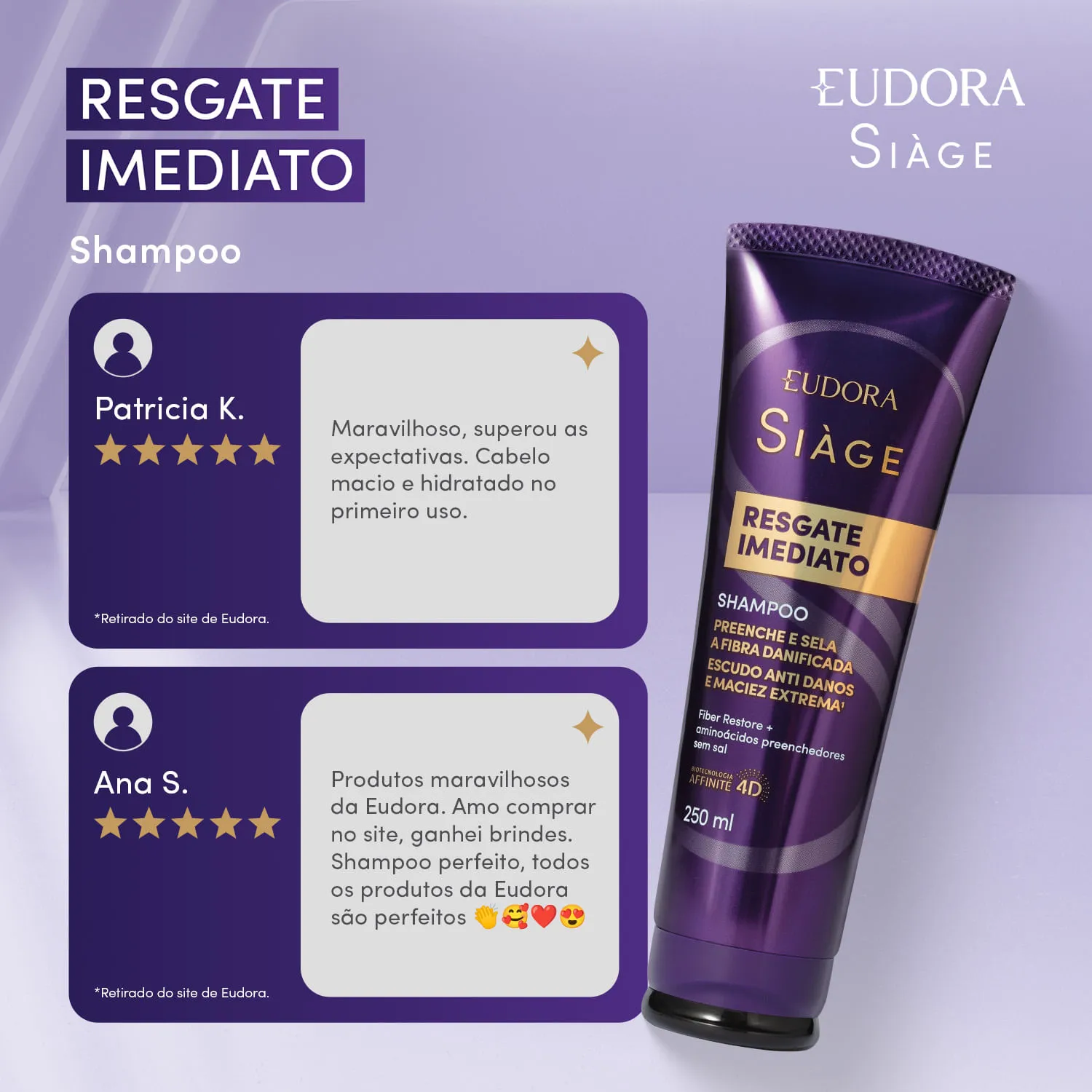 Shampoo Eudora Siàge Resgate Imediato 250ml — foto 3