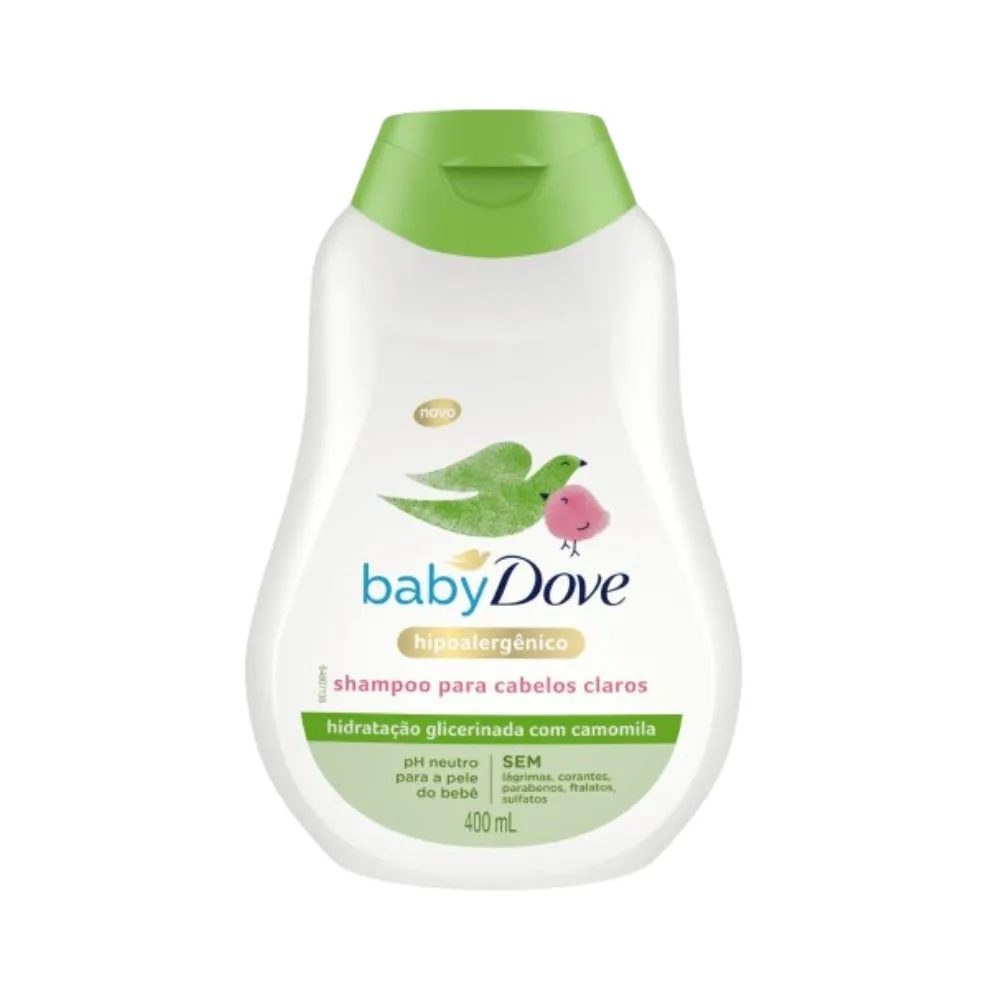 Shampoo Infantil Baby Dove Hidratação Glicerinada Cabelos Claros Camomila 400ml