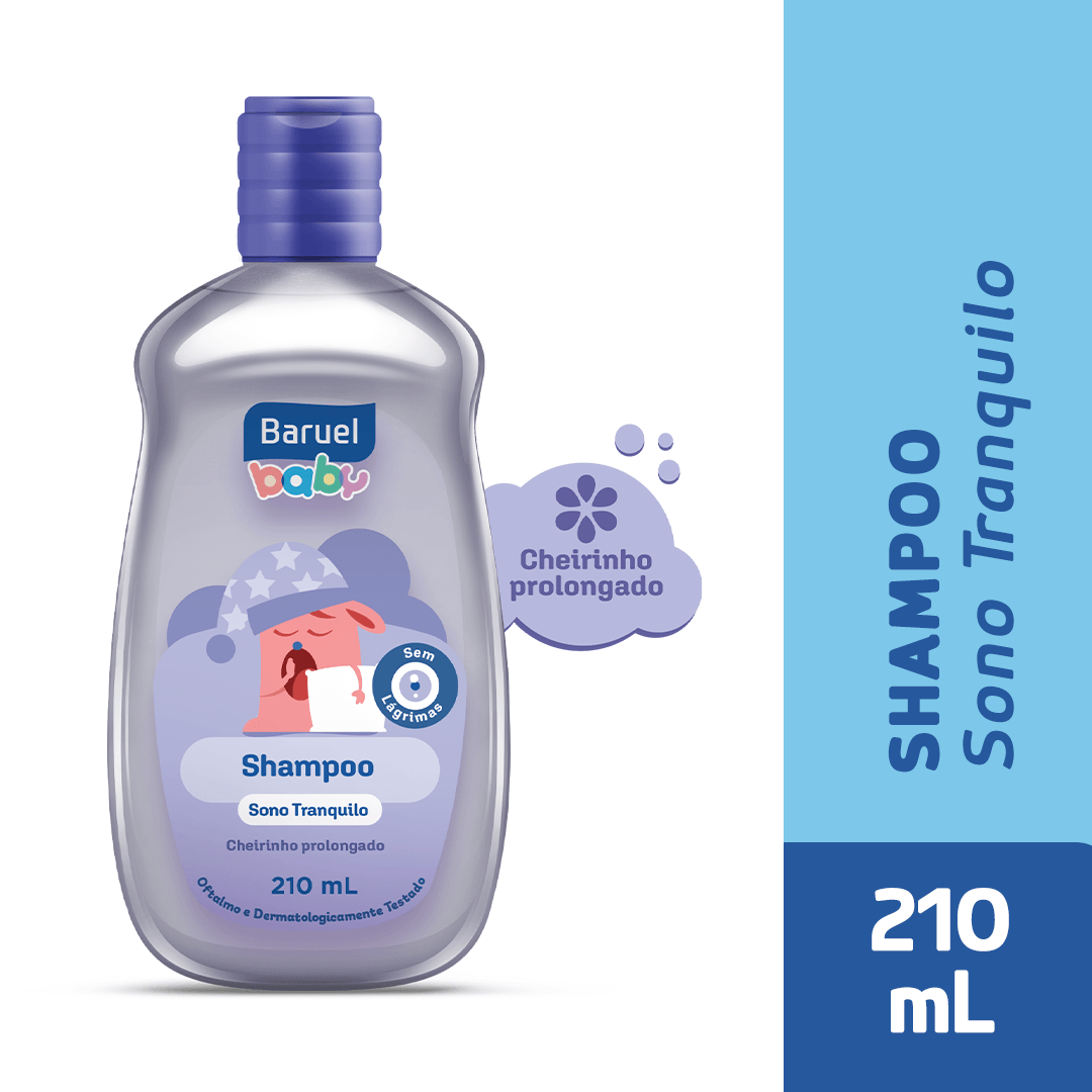 Shampoo Infantil Baruel Baby Sono Tranquilo Lavanda e Bergamota 210ml