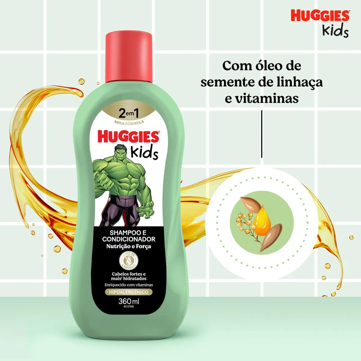 Shampoo Infantil Huggies Kids Hulk Nutrição e Força 360ml — foto 4