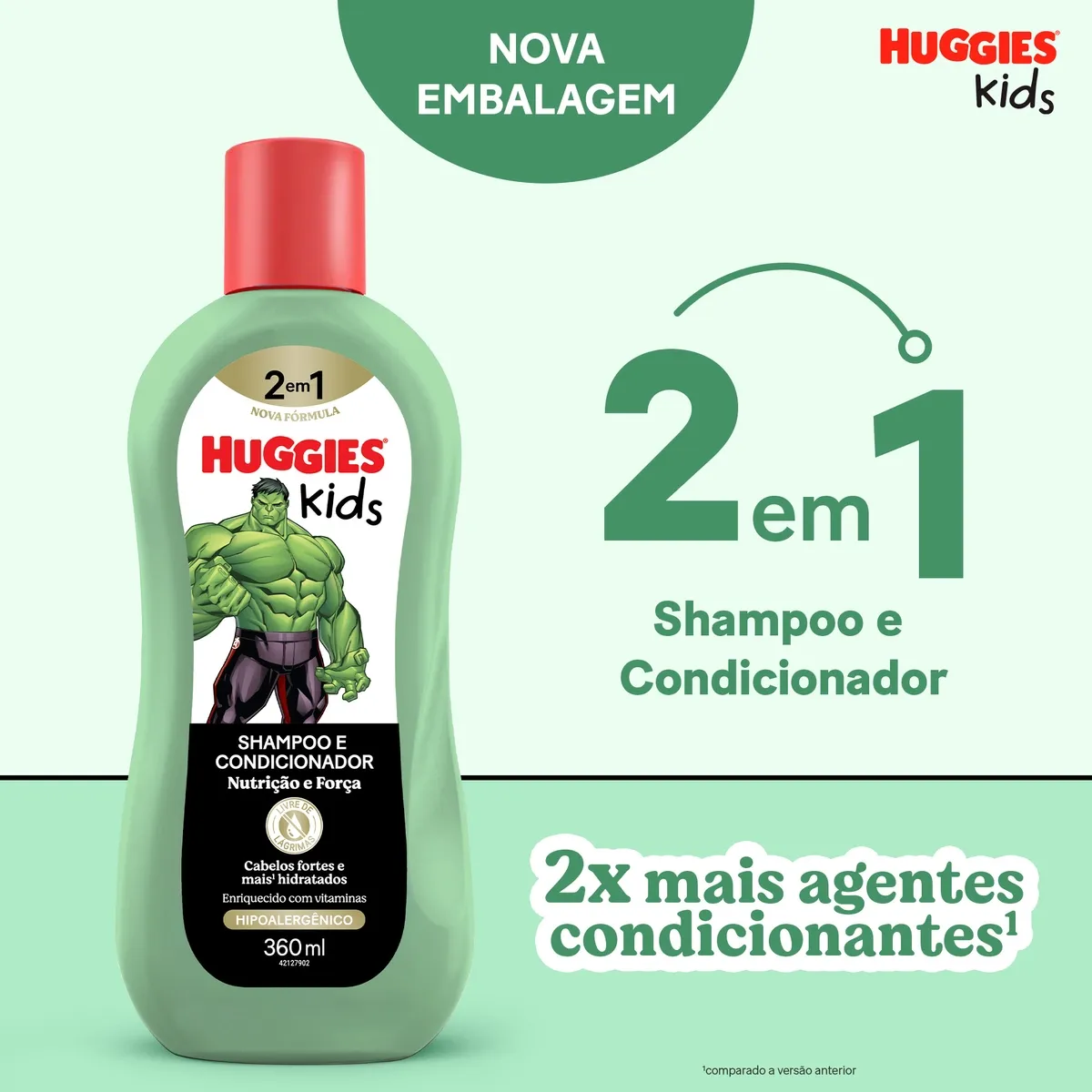 Shampoo Infantil Huggies Kids Hulk Nutrição e Força 360ml — foto 2