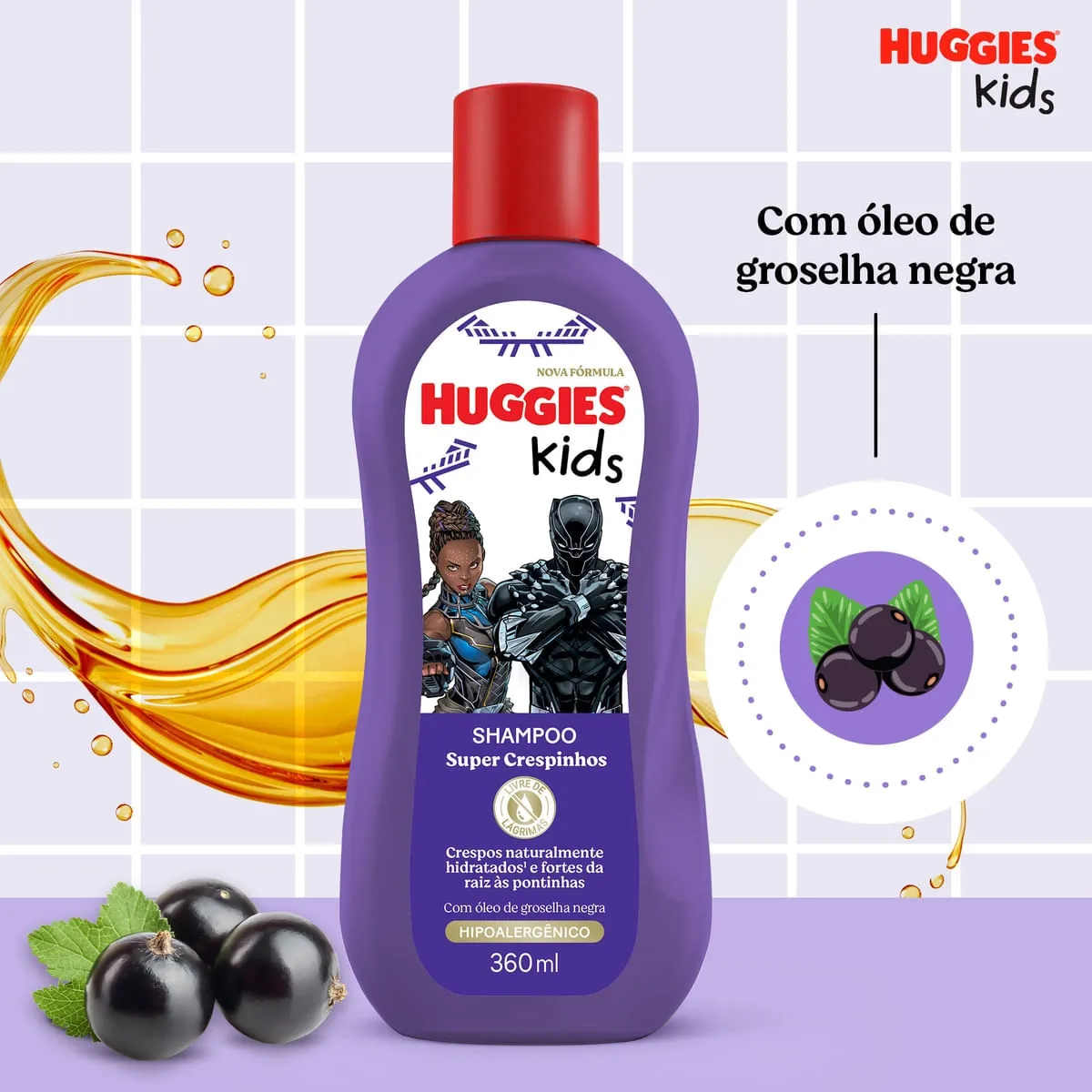 Shampoo Infantil Huggies Kids Super Crespinhos 360ml — foto 3