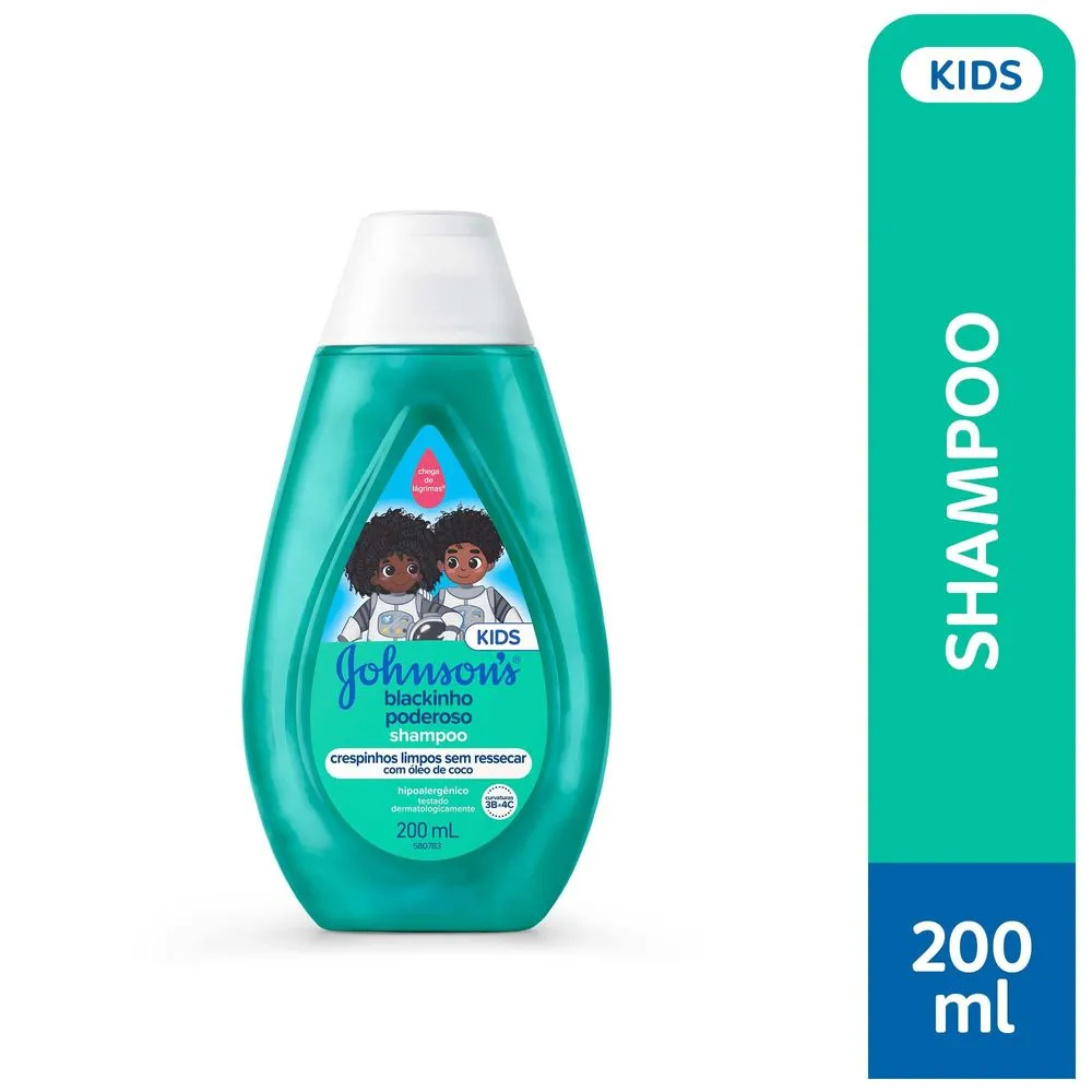 Shampoo Infantil Johnson's Blackinho Poderoso Cabelos Crespos 200ml
