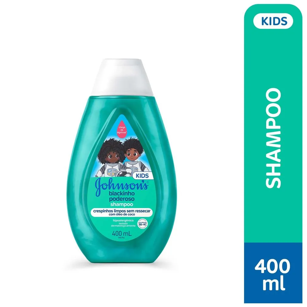 Shampoo Infantil Johnson's Blackinho Poderoso Cabelos Crespos 400ml