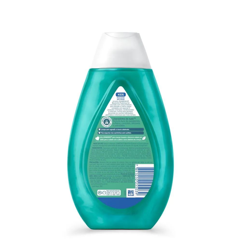 Shampoo Infantil Johnson's Blackinho Poderoso Cabelos Crespos 400ml — foto 4