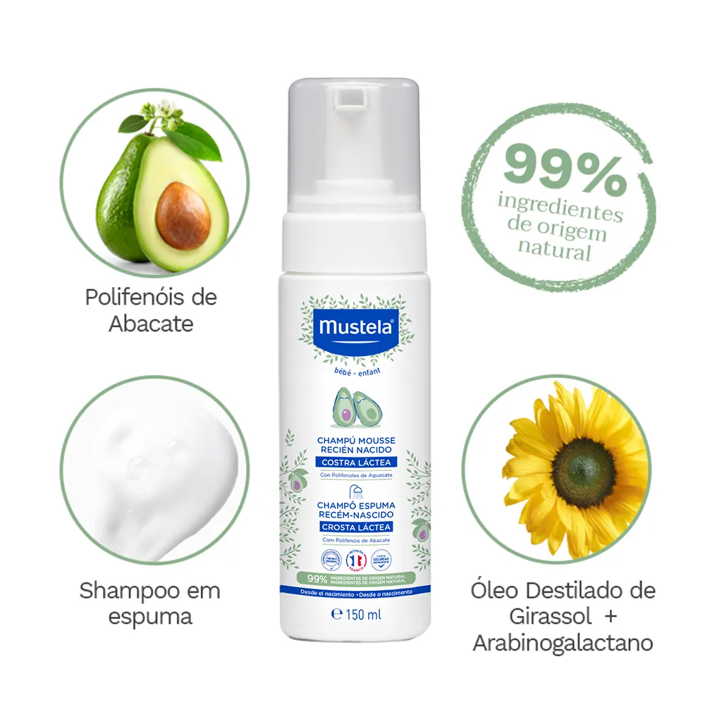 Shampoo Infantil Mustela Bebê Espuma Recém-Nascido 150ml — foto 2