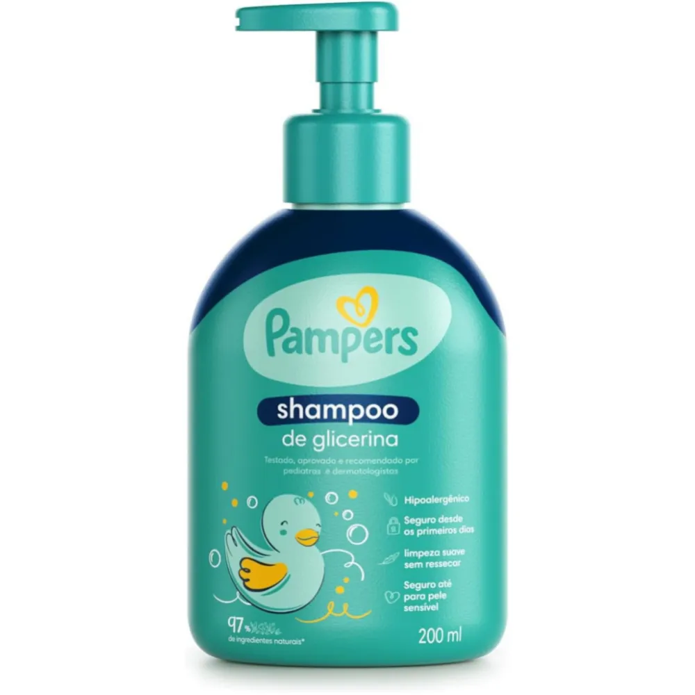 Shampoo Infantil Pampers Glicerina Hipoalergênico 200ml