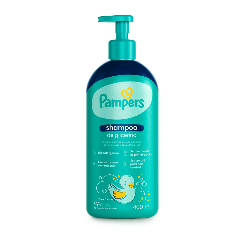 Shampoo Infantil Pampers Glicerina Hipoalergênico 400ml