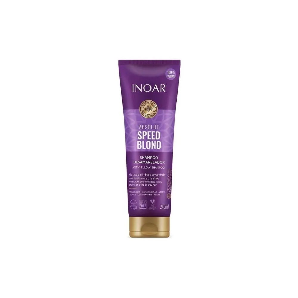 Shampoo Inoar Absolut Speed Blond Desamarelador 240 Ml