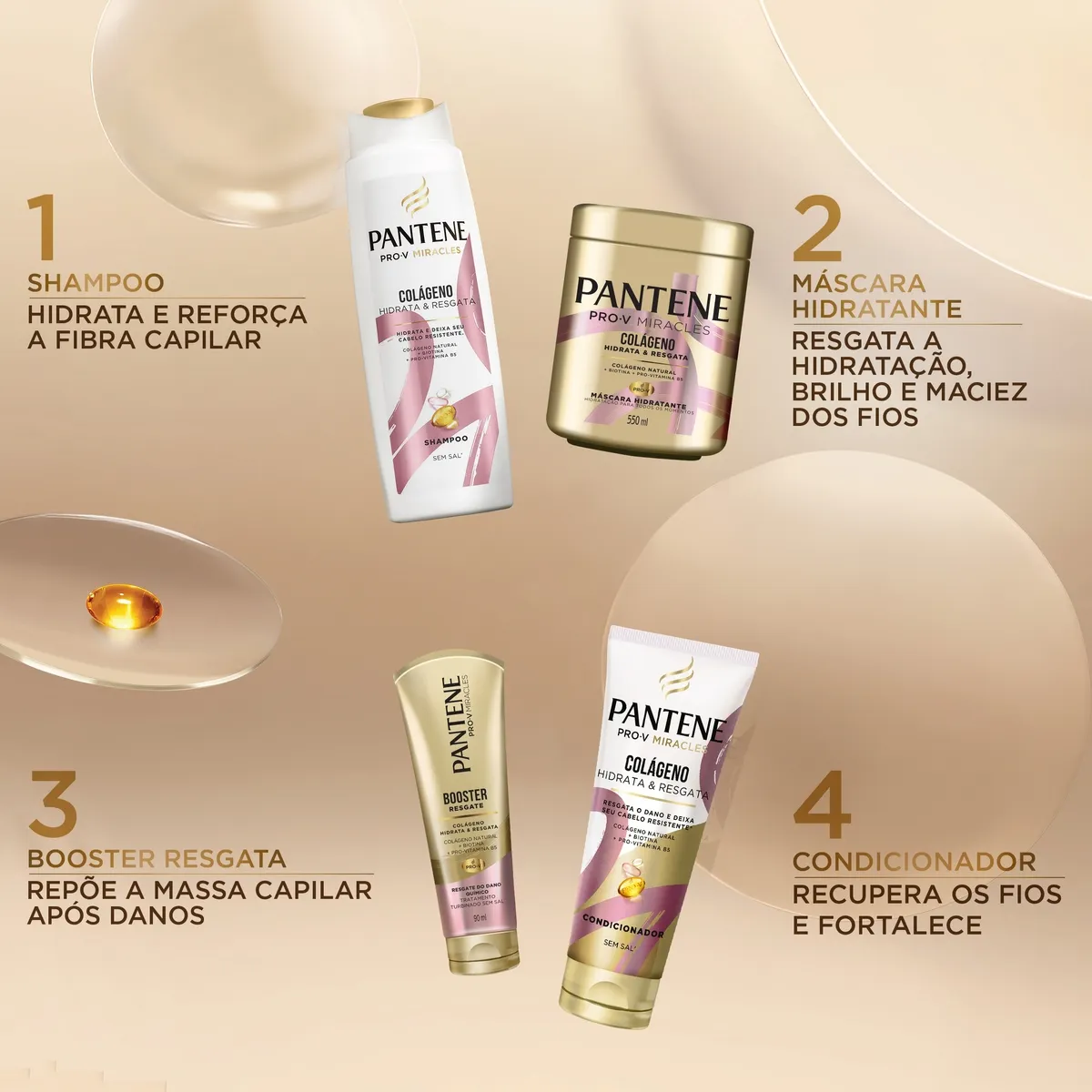 Shampoo Pantene Pro-V Miracles Colágeno Hidrata & Resgata 300ml — foto 6