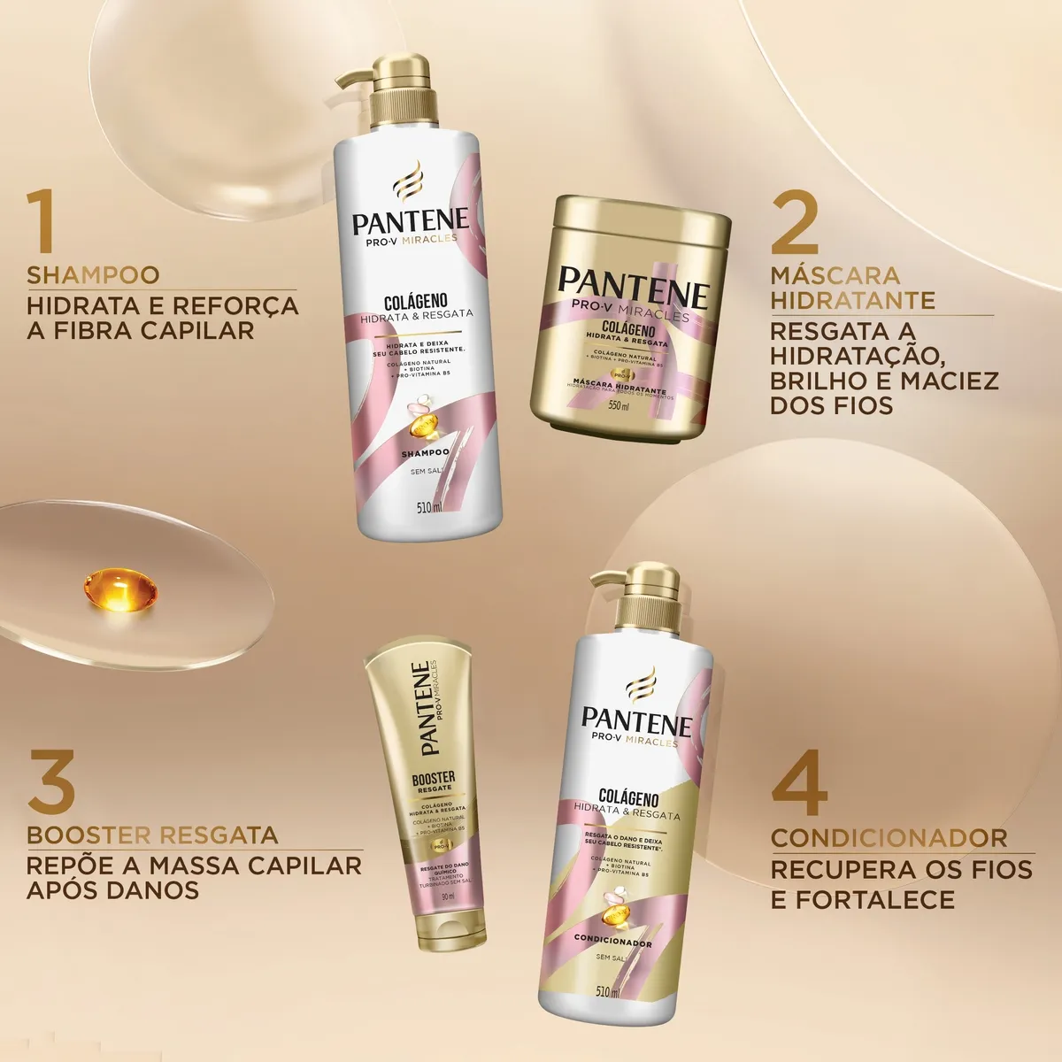 Shampoo Pantene Pro-V Miracles Colágeno Hidrata & Resgata 510ml — foto 2