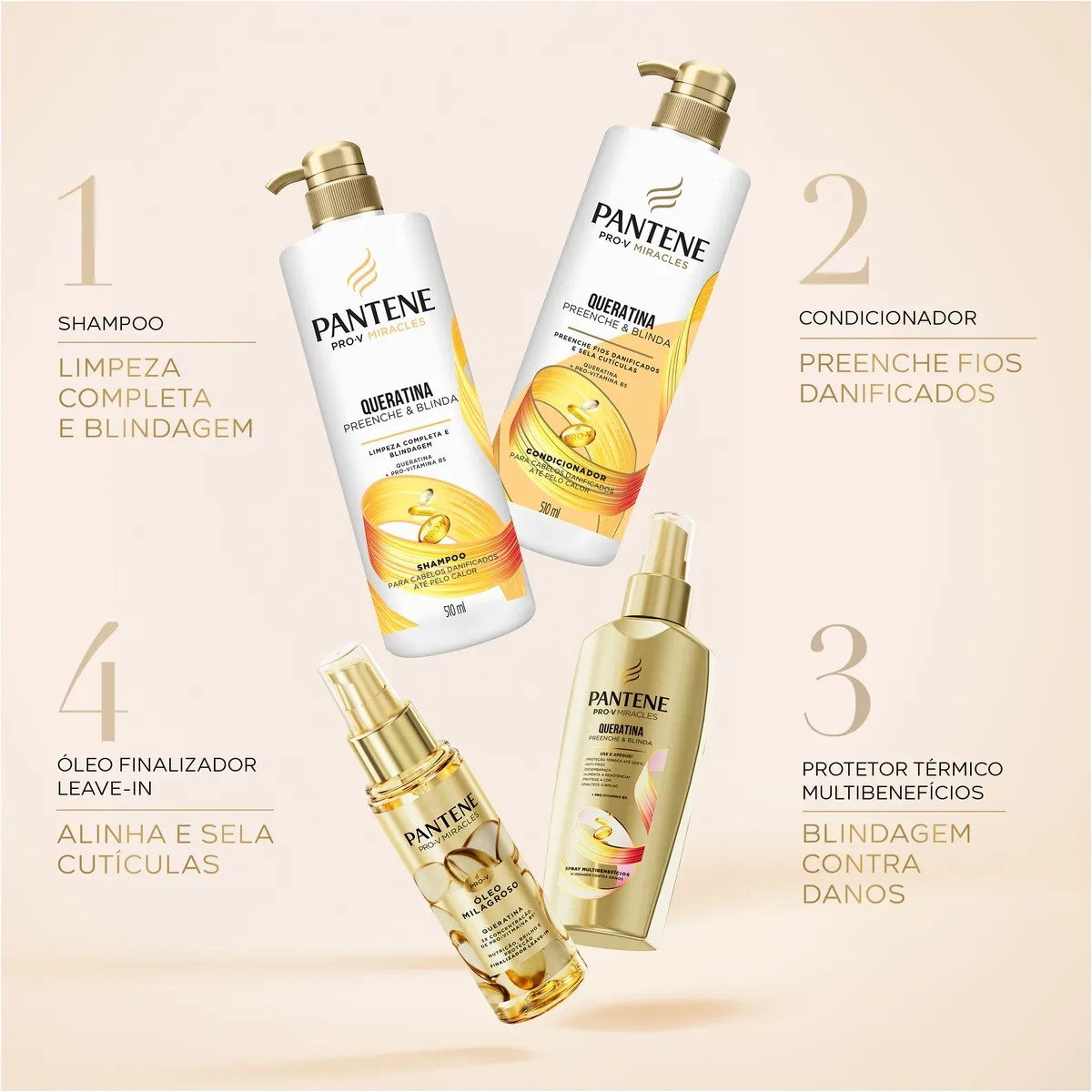 Shampoo Pantene Pro-V Miracles Queratina Preenche & Blinda 510ml — foto 4