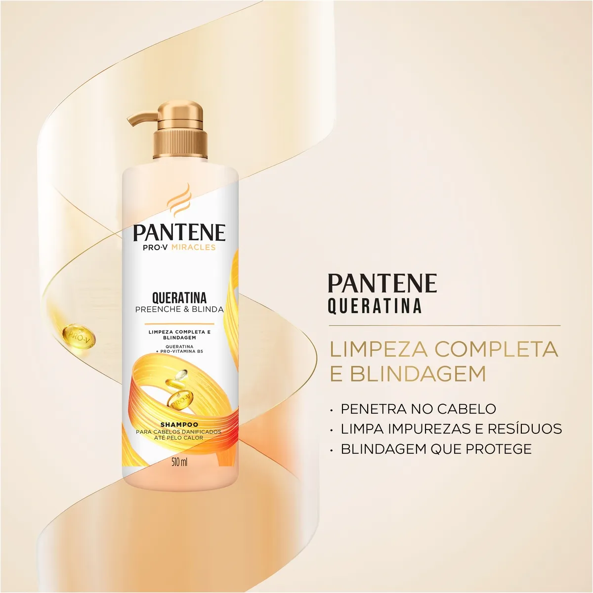 Shampoo Pantene Pro-V Miracles Queratina Preenche & Blinda 510ml — foto 2