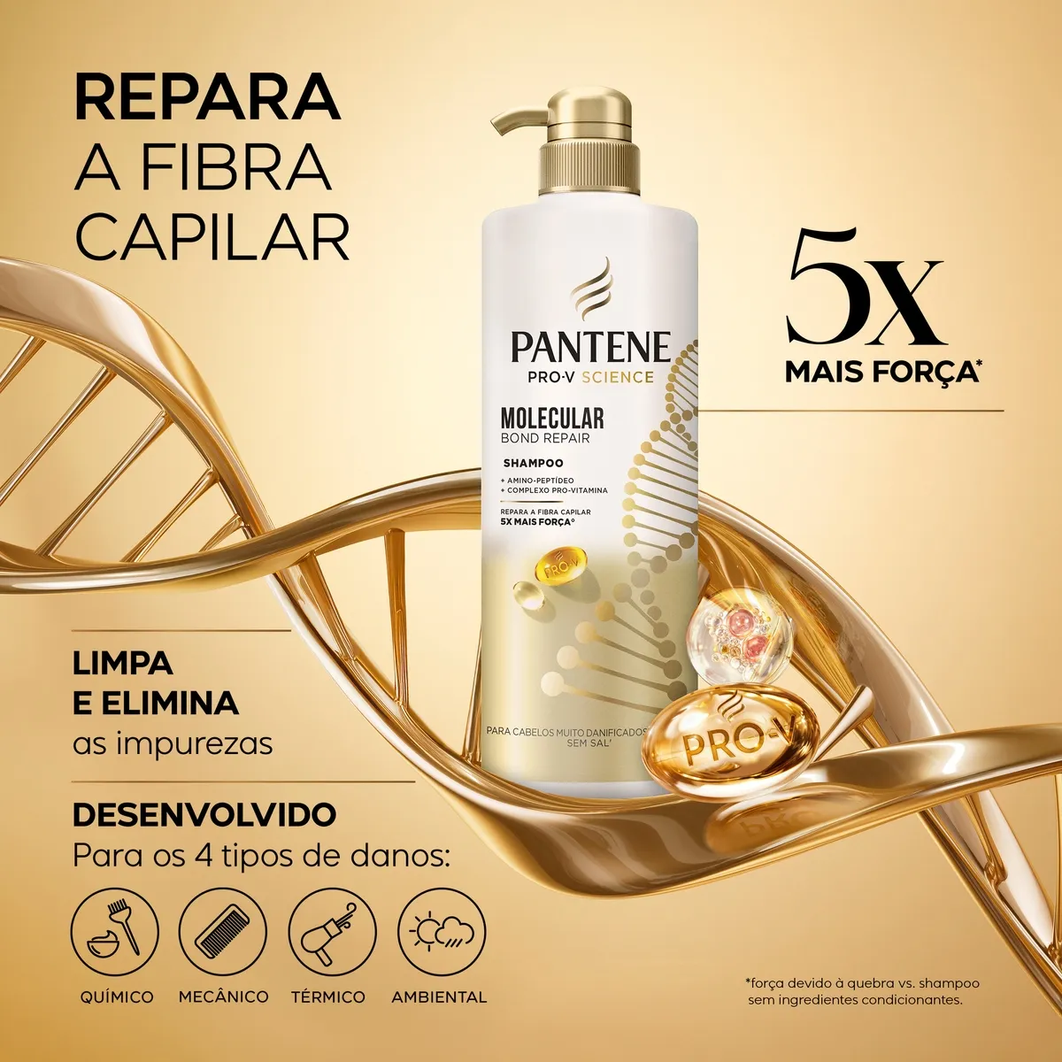 Shampoo Reparador Pantene Molecular Bond Repair 510ml — foto 2