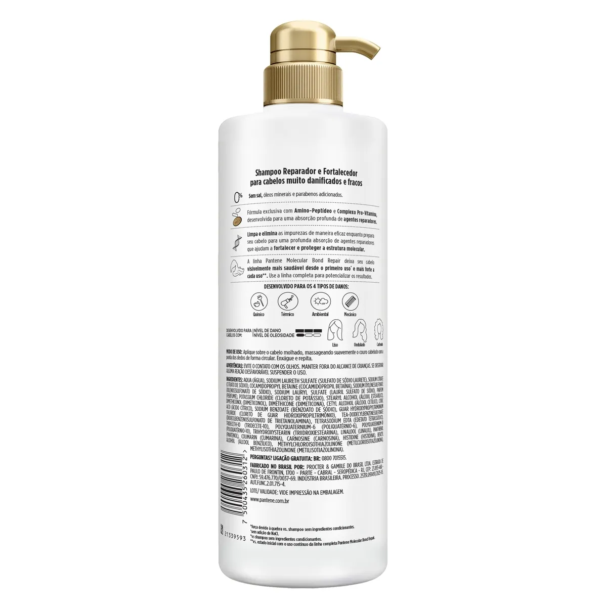 Shampoo Reparador Pantene Molecular Bond Repair 510ml — foto 9
