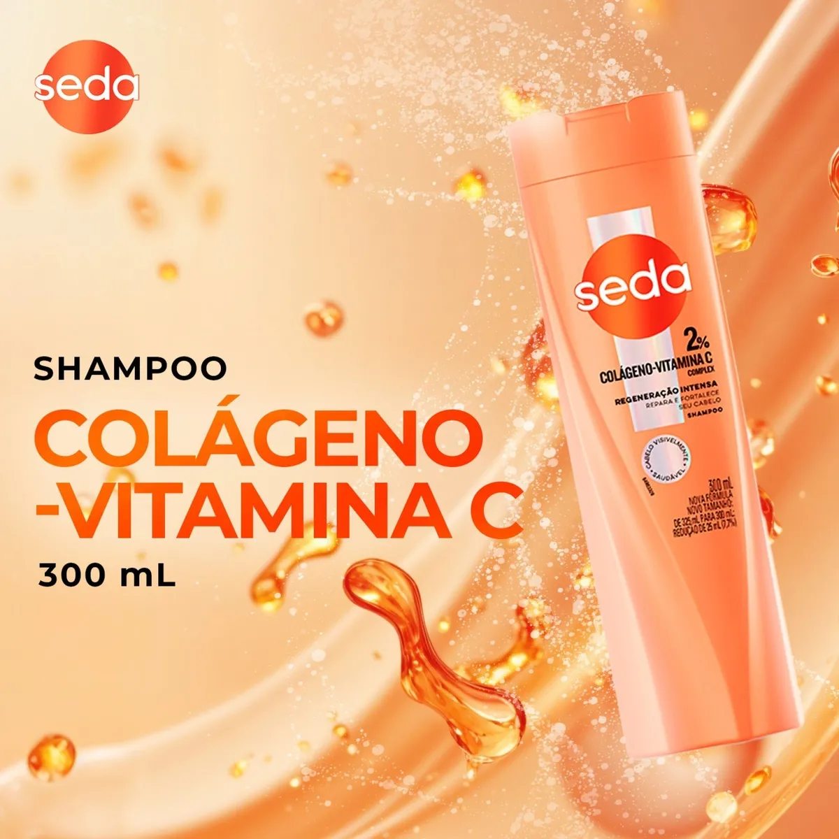 Shampoo Seda Reparação Intensa Colágeno + Vitamina C 300ml — foto 4