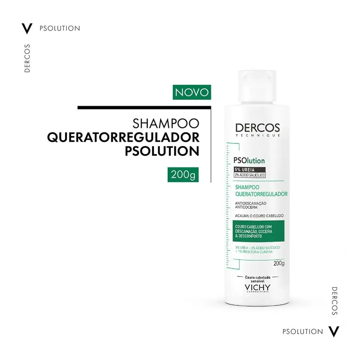 Shampoo Vichy Dercos PSOlution Queratorregulador 200g — foto 3