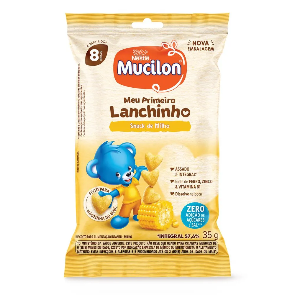 Snack Infantil Mucilon Meu Primeiro Lanchinho Sabor Milho 35g
