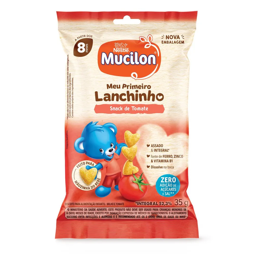 Snack Infantil Mucilon Meu Primeiro Lanchinho Sabor Tomate 35g