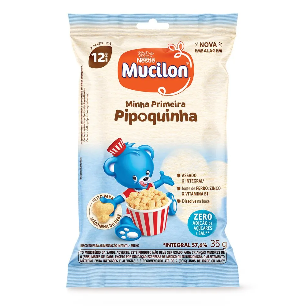 Snack Infantil Mucilon Pipoquinha Sabor Milho 35g