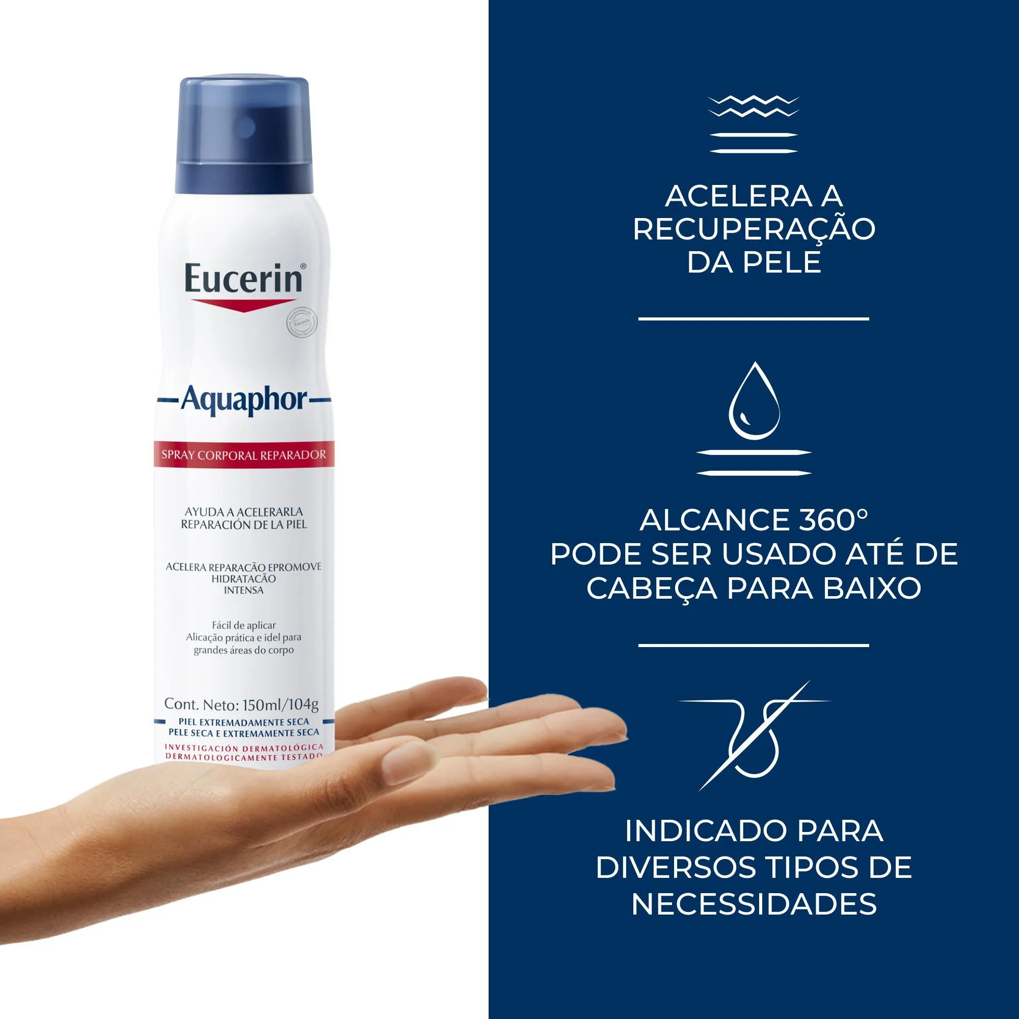Spray Corporal Eucerin Aquaphor Reparador 150ml — foto 4