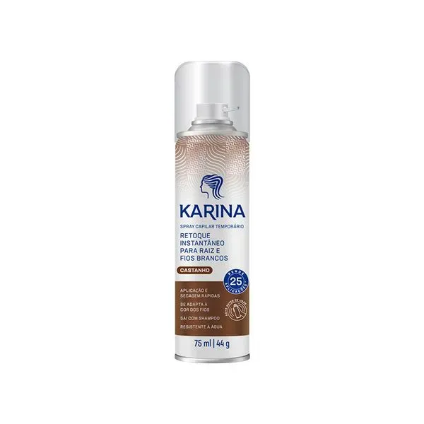 Spray De Tintura Karina Retoque Cor Castanho 75ml