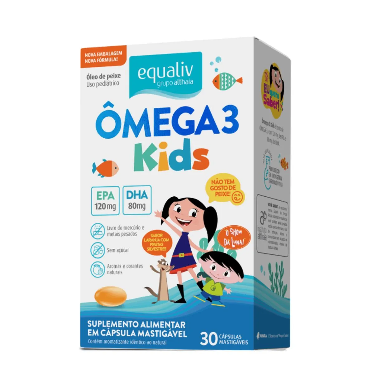 Suplemento Alimentar Equaliv Omega 3 Kids 30 Cápsulas Nova Formula