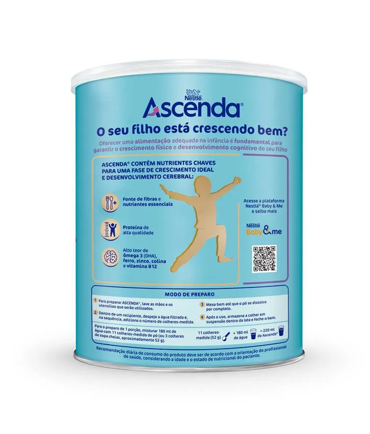 Suplemento Alimentar Infantil Ascenda Sabor Baunilha 364g — foto 3