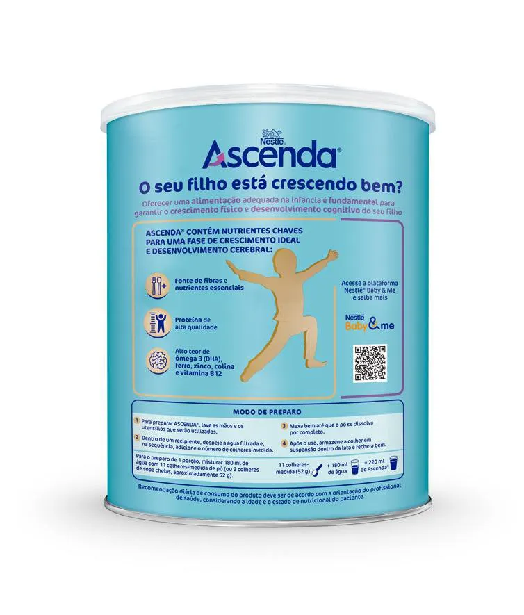 Suplemento Alimentar Infantil Ascenda Sabor Baunilha 800g — foto 2