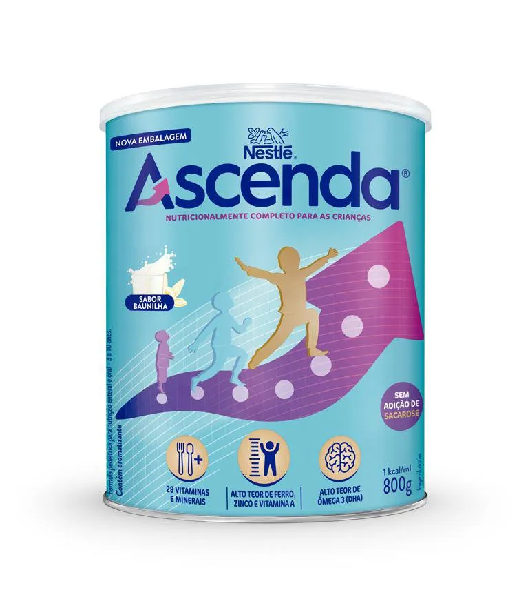 Suplemento Alimentar Infantil Ascenda Sabor Baunilha 800g